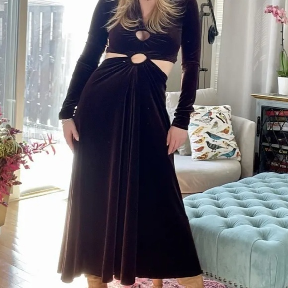 A.L.C. Maeve Cutout Velvet Dress US 2 Midi - Picture 10 of 14